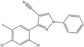 3-(2,4-dichloro-5-fluorophenyl)-1-phenyl-1H-pyrazole-4-carbonitrile Struktur