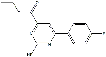 ethyl 6-(4-fluorophenyl)-2-mercaptopyrimidine-4-carboxylate Struktur