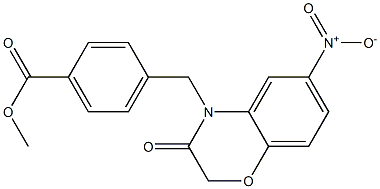 methyl 4-((2,3-dihydro-6-nitro-3-oxobenzo[b][1,4]oxazin-4-yl)methyl)benzoate Struktur