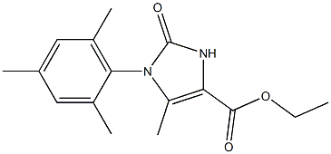 5-METHYL-2-OXO-1-(2,4,6-TRIMETHYL-PHENYL)-2,3-DIHYDRO-1H-IMIDAZOLE-4-CARBOXYLIC ACID ETHYL ESTER Struktur