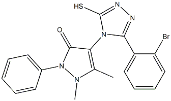 4-[3-(2-Bromo-phenyl)-5-mercapto-[1,2,4]triazol-4-yl]-1,5-dimethyl-2-phenyl-1,2-dihydro-pyrazol-3-one Struktur