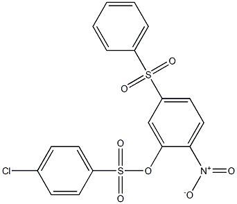 2-nitro-5-(phenylsulfonyl)phenyl 4-chlorobenzene-1-sulfonate Struktur