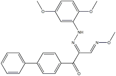 3-[1,1'-biphenyl]-4-yl-2-[(E)-2-(2,5-dimethoxyphenyl)hydrazono]-3-oxopropanal O-methyloxime Struktur