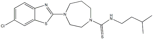 N1-isopentyl-4-(6-chloro-1,3-benzothiazol-2-yl)-1,4-diazepane-1-carbothioamide Struktur