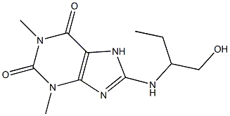 8-{[1-(hydroxymethyl)propyl]amino}-1,3-dimethyl-2,3,6,7-tetrahydro-1H-purine-2,6-dione Struktur