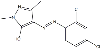 4-[2-(2,4-dichlorophenyl)diaz-1-enyl]-1,3-dimethyl-1H-pyrazol-5-ol Struktur