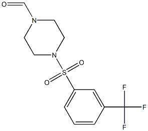 4-{[3-(trifluoromethyl)phenyl]sulfonyl}tetrahydro-1(2H)-pyrazinecarbaldehyde Struktur