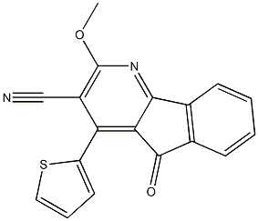 2-methoxy-5-oxo-4-(2-thienyl)-5H-indeno[1,2-b]pyridine-3-carbonitrile Struktur