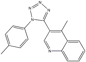 4-methyl-3-[1-(4-methylphenyl)-1H-1,2,3,4-tetraazol-5-yl]quinoline Struktur