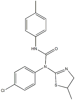 N-(4-chlorophenyl)-N-(5-methyl-4,5-dihydro-1,3-thiazol-2-yl)-N'-(4-methylphenyl)urea Struktur