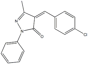 4-(4-chlorobenzylidene)-3-methyl-1-phenyl-4,5-dihydro-1H-pyrazol-5-one Struktur