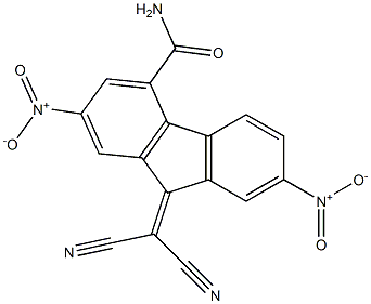 9-(dicyanomethylidene)-2,7-dinitro-9H-fluorene-4-carboxamide Struktur