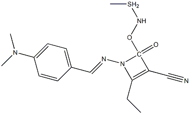 ethyl 2-cyano-3-[(1-{2-[4-(dimethylamino)benzylidene]hydrazono}-1-methyl-lambda~4~-sulfanyl)amino]acrylate Struktur