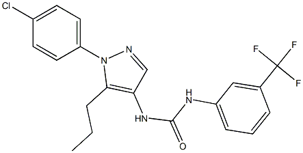 N-[1-(4-chlorophenyl)-5-propyl-1H-pyrazol-4-yl]-N'-[3-(trifluoromethyl)phen yl]urea Struktur