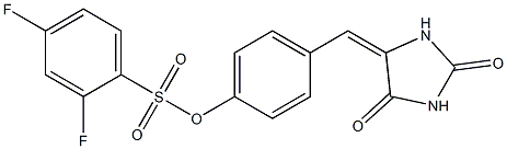 4-[(2,5-dioxotetrahydro-1H-imidazol-4-yliden)methyl]phenyl 2,4-difluorobenzene-1-sulfonate Struktur