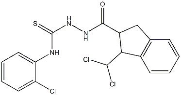 N1-(2-chlorophenyl)-2-{[1-(dichloromethyl)-2,3-dihydro-1H-inden-2-yl]carbonyl}hydrazine-1-carbothioamide Struktur