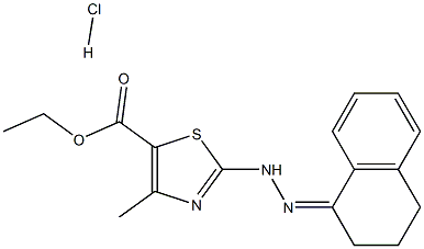 ethyl 2-{2-[3,4-dihydronaphthalen-1(2H)-ylidene]hydrazino}-4-methyl-1,3-thiazole-5-carboxylate hydrochloride Struktur