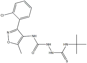 N1-[3-(2-chlorophenyl)-5-methylisoxazol-4-yl]-2-[(tert-butylamino)carbothioyl]hydrazine-1-carboxamide Struktur