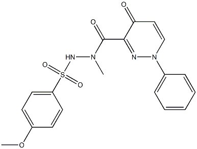 4-methoxy-N'-methyl-N'-[(4-oxo-1-phenyl-1,4-dihydro-3-pyridazinyl)carbonyl]benzenesulfonohydrazide Struktur