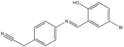 2-{4-[(5-bromo-2-hydroxybenzylidene)amino]phenyl}acetonitrile Struktur