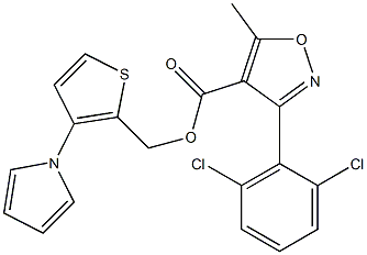 [3-(1H-pyrrol-1-yl)-2-thienyl]methyl 3-(2,6-dichlorophenyl)-5-methylisoxazole-4-carboxylate Struktur