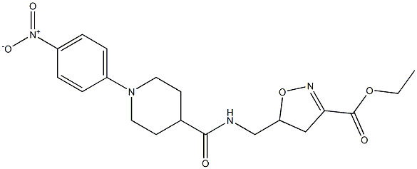 ethyl 5-[({[1-(4-nitrophenyl)-4-piperidinyl]carbonyl}amino)methyl]-4,5-dihydro-3-isoxazolecarboxylate Struktur