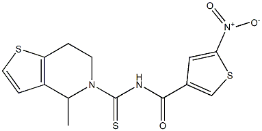 N3-[(4-methyl-4,5,6,7-tetrahydrothieno[3,2-c]pyridin-5-yl)carbothioyl]-5-nitrothiophene-3-carboxamide Struktur