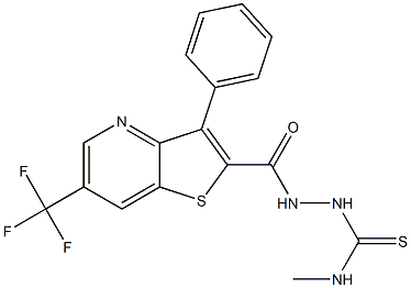 N-methyl-2-{[3-phenyl-6-(trifluoromethyl)thieno[3,2-b]pyridin-2-yl]carbonyl}-1-hydrazinecarbothioamide Struktur