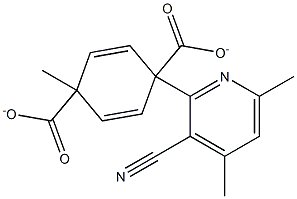 1-(3-cyano-4,6-dimethyl-2-pyridinyl) 4-methyl terephthalate Struktur