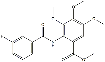 methyl 2-[(3-fluorobenzoyl)amino]-3,4,5-trimethoxybenzoate Struktur