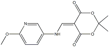 5-{[(6-methoxy-3-pyridinyl)amino]methylene}-2,2-dimethyl-1,3-dioxane-4,6-dione Struktur