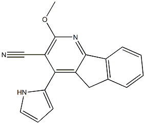 2-methoxy-4-(1H-pyrrol-2-yl)-5H-indeno[1,2-b]pyridine-3-carbonitrile Struktur