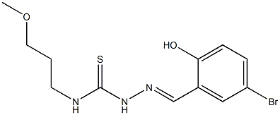 N1-(3-methoxypropyl)-2-(5-bromo-2-hydroxybenzylidene)hydrazine-1-carbothioamide Struktur