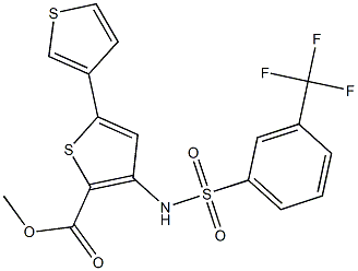 methyl 5-(3-thienyl)-3-({[3-(trifluoromethyl)phenyl]sulfonyl}amino)thiophene-2-carboxylate Struktur