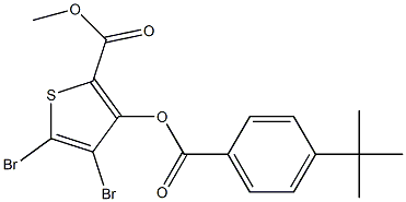 methyl 4,5-dibromo-3-{[4-(tert-butyl)benzoyl]oxy}thiophene-2-carboxylate Struktur