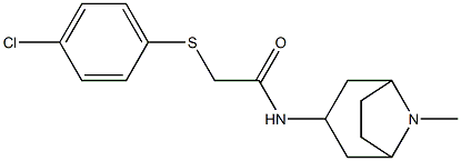 2-[(4-chlorophenyl)thio]-N-(8-methyl-8-azabicyclo[3.2.1]oct-3-yl)acetamide Struktur