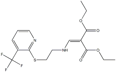 diethyl 2-{[(2-{[3-(trifluoromethyl)-2-pyridyl]thio}ethyl)amino]methylidene}malonate Struktur