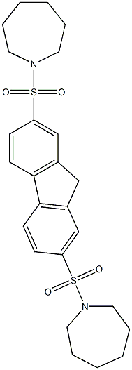 1-{[7-(azepan-1-ylsulfonyl)-9H-fluoren-2-yl]sulfonyl}azepane Struktur