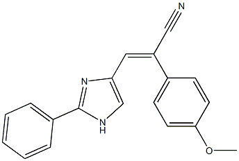 2-(4-methoxyphenyl)-3-(2-phenyl-1H-imidazol-4-yl)acrylonitrile Struktur