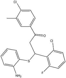 3-[(2-aminophenyl)thio]-3-(2-chloro-6-fluorophenyl)-1-(4-chloro-3-methylphenyl)propan-1-one Struktur