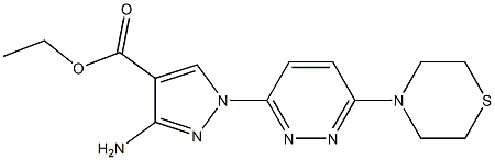 ethyl 3-amino-1-[6-(1,4-thiazinan-4-yl)pyridazin-3-yl]-1H-pyrazole-4-carboxylate Struktur