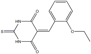 5-(2-ethoxybenzylidene)-2-thioxohexahydropyrimidine-4,6-dione Struktur