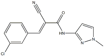 N1-(1-methyl-1H-pyrazol-3-yl)-3-(3-chlorophenyl)-2-cyanoacrylamide Struktur