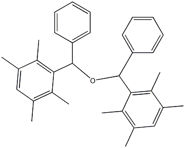 1,2,4,5-tetramethyl-3-{phenyl[phenyl(2,3,5,6-tetramethylphenyl)methoxy]meth yl}benzene Struktur