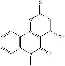 4-hydroxy-6-methyl-5,6-dihydro-2H-pyrano[3,2-c]quinoline-2,5-dione Struktur