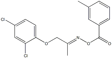 2,4-dichloro-1-(2-{[(3-methylbenzoyl)oxy]imino}propoxy)benzene Struktur