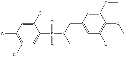 N1-ethyl-N1-(3,4,5-trimethoxybenzyl)-2,4,5-trichlorobenzene-1-sulfonamide Struktur