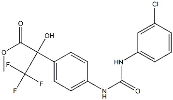 methyl 2-(4-{[(3-chloroanilino)carbonyl]amino}phenyl)-3,3,3-trifluoro-2-hydroxypropanoate Struktur