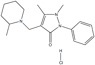 1,5-dimethyl-4-[(2-methylpiperidino)methyl]-2-phenyl-2,3-dihydro-1H-pyrazol-3-one hydrochloride Struktur