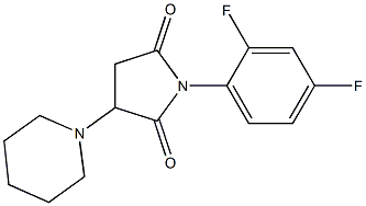 1-(2,4-difluorophenyl)-3-piperidinodihydro-1H-pyrrole-2,5-dione Struktur